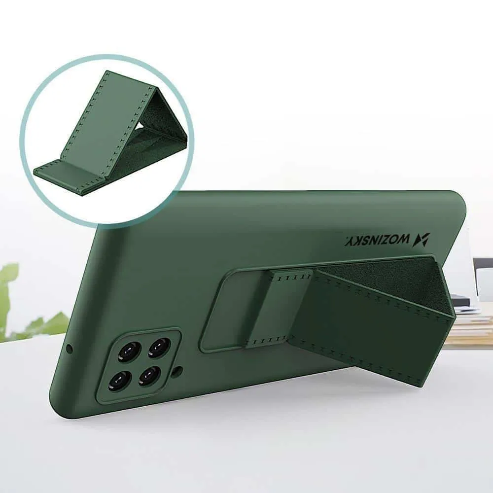 Wozinsky Kickstand Case fleksibilna silikonska maska sa postoljem Samsung Galaxy A42 5G mint