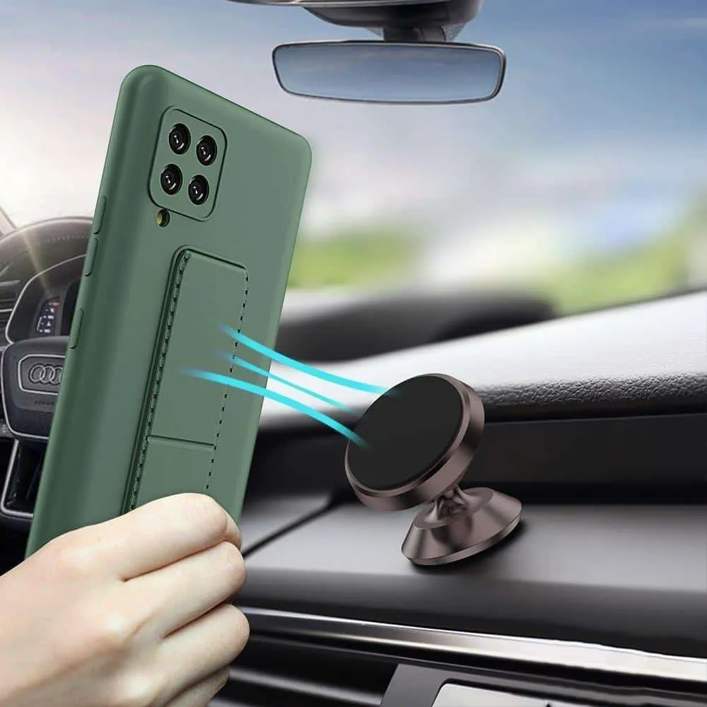 Wozinsky Kickstand Case fleksibilna silikonska maska sa postoljem Samsung Galaxy A42 5G mint