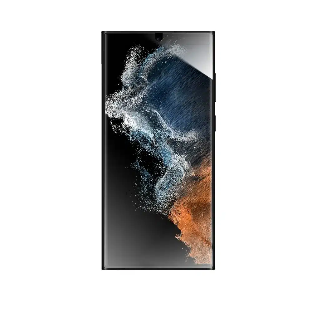 Forcell Flexible Nano Glass 5D za Samsung Galaxy S22 Ultra crni (Hot Bending) radi skener otiska prsta
