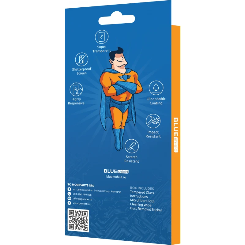 Kaljeno staklo Blue shield za Samsung Galaxy S23 FE sa crnim rubom