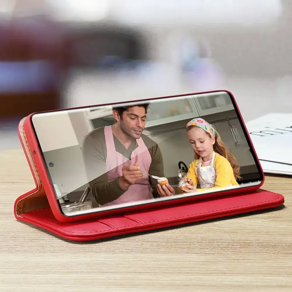DUX DUCIS Hivo - kožna torbica novčanik za Samsung Galaxy S23 crvena