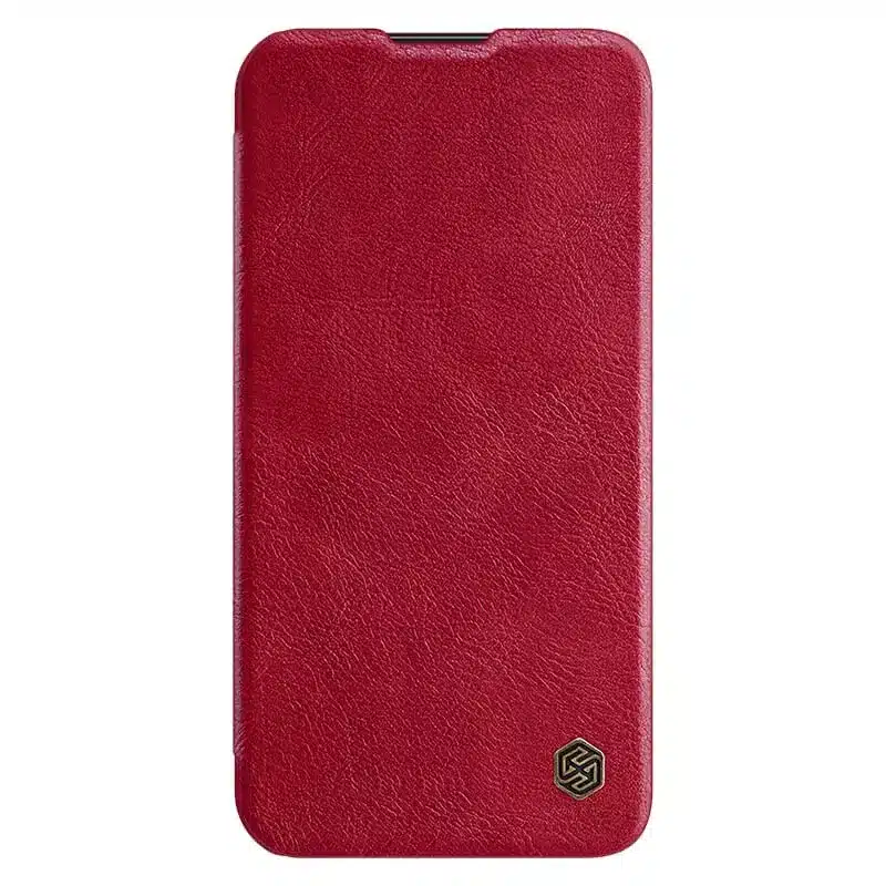 Nillkin Qin Leather Pro preklopna maska sa štitnikom za kameru za Samsung Galaxy S23 – crvena