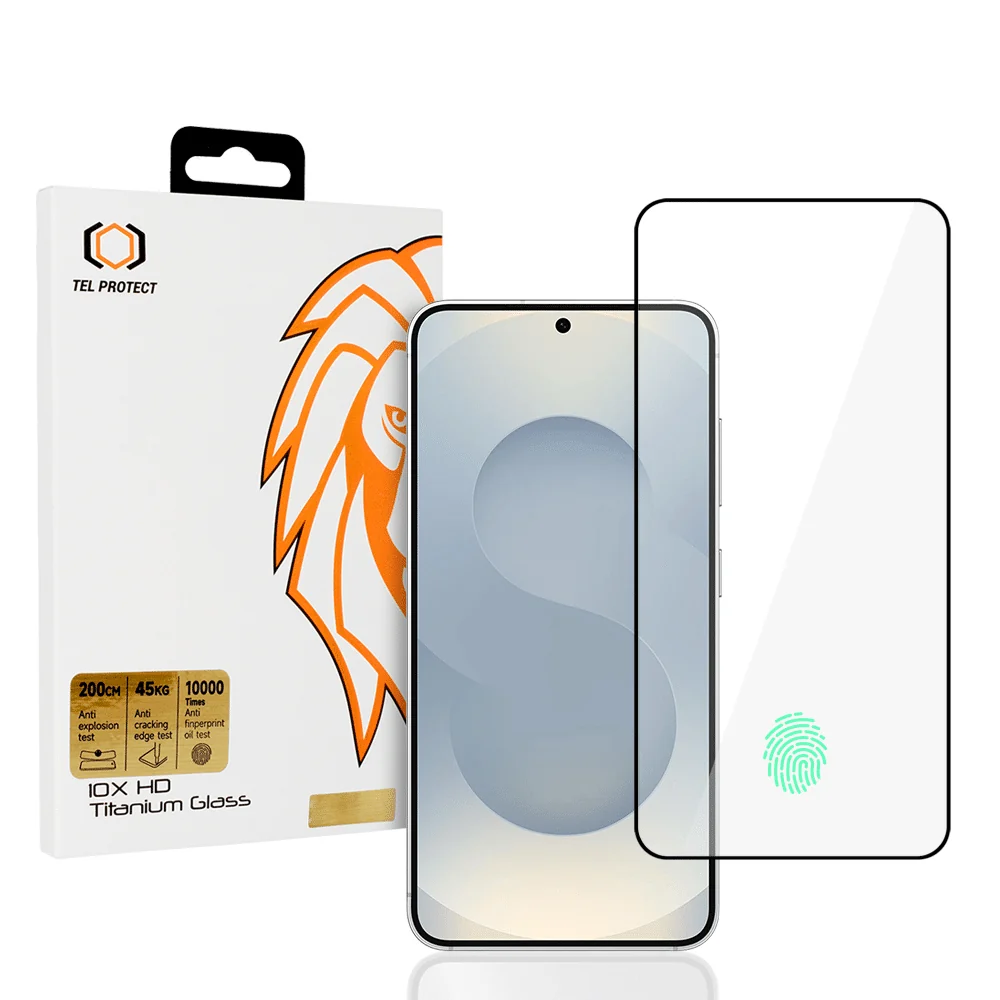 Kaljeno staklo Tel Protect 10X HD Titanium za Samsung Galaxy S25 (s otključavanjem otiskom prsta)