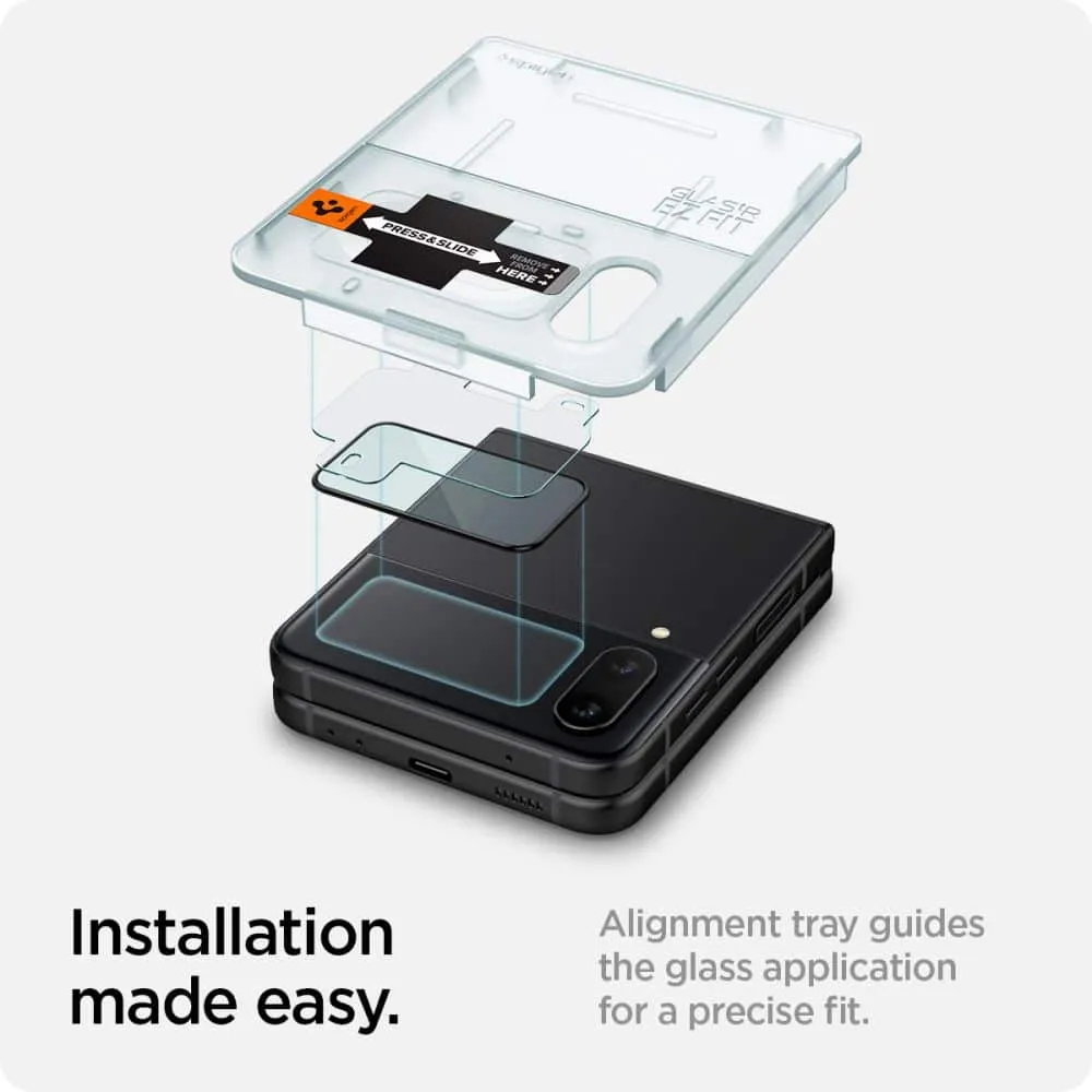 Spigen Zaštita zaslona GLAS.tR Staklo s punim pokrovom + folija za šarke za Galaxy Z Flip 4