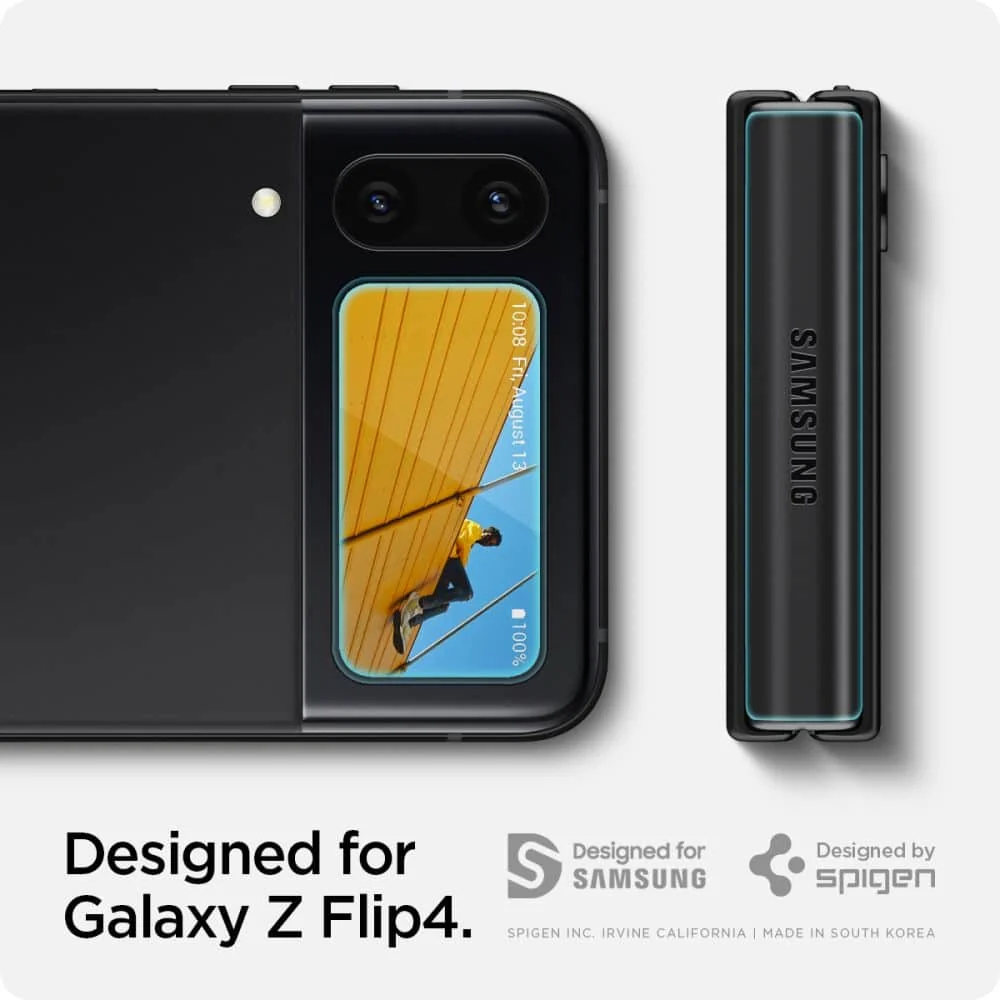 Spigen Zaštita zaslona GLAS.tR Staklo s punim pokrovom + folija za šarke za Galaxy Z Flip 4
