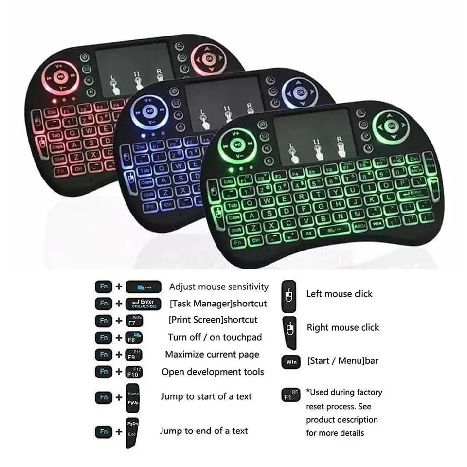 Bežična Mini Tastatura sa Touchpadom i Pozadinskim Osvetljenjem