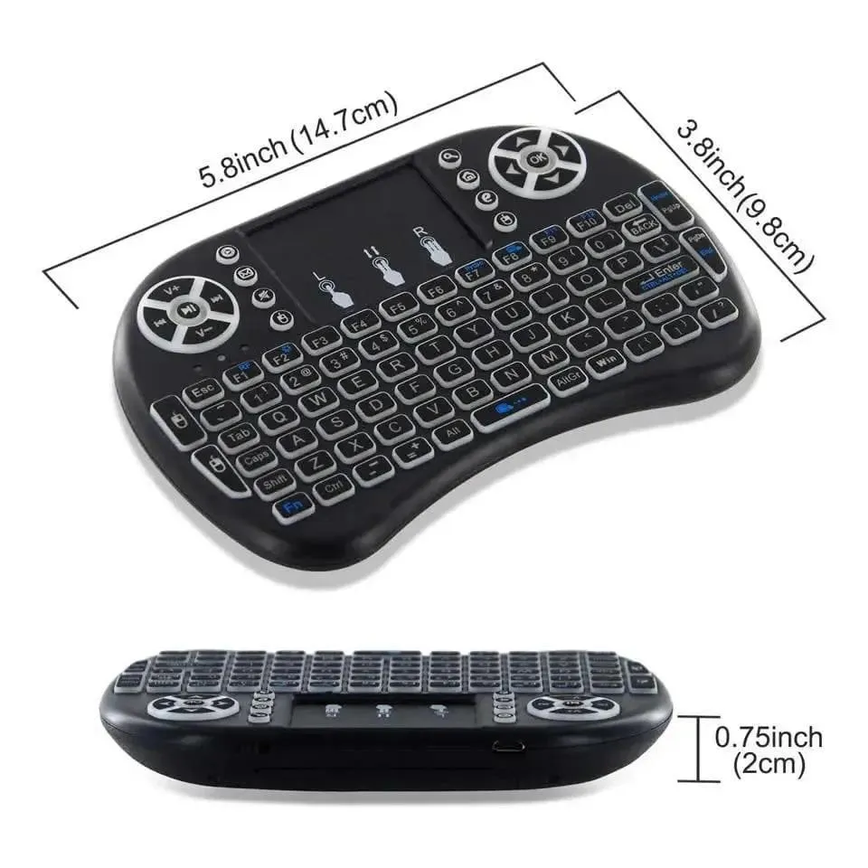 Bežična Mini Tastatura sa Touchpadom i Pozadinskim Osvetljenjem