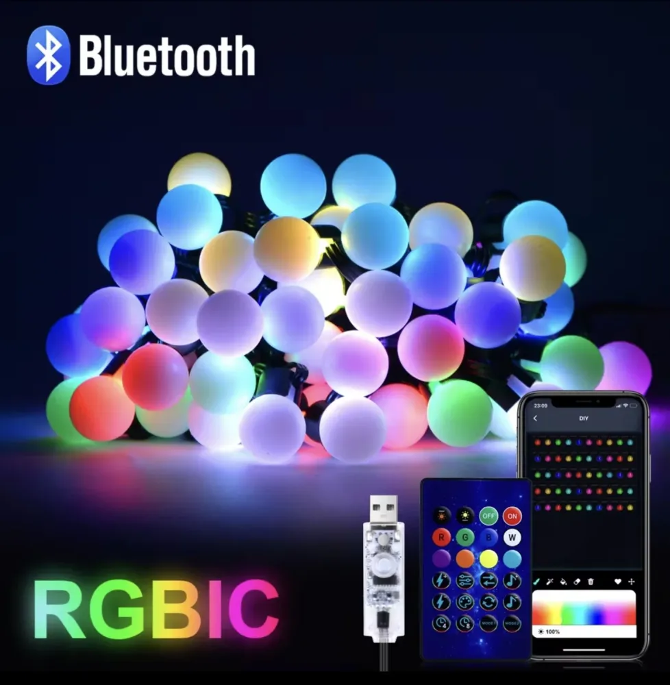 Lampice RGB 10 metara Bluetooth
