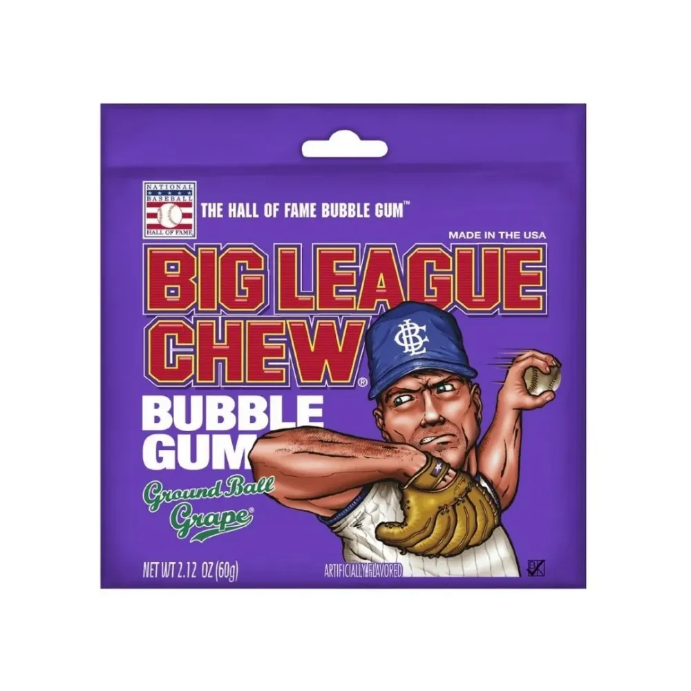 Big League Chew Bubble Gum Grape, rastezljiva žvakać guma s okusom grožđ od 60g
