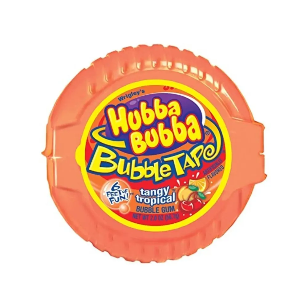 Hubba Bubba Tangy Tropical Bubble Tape, žvakać guma s tropskim voćem od 56,7g