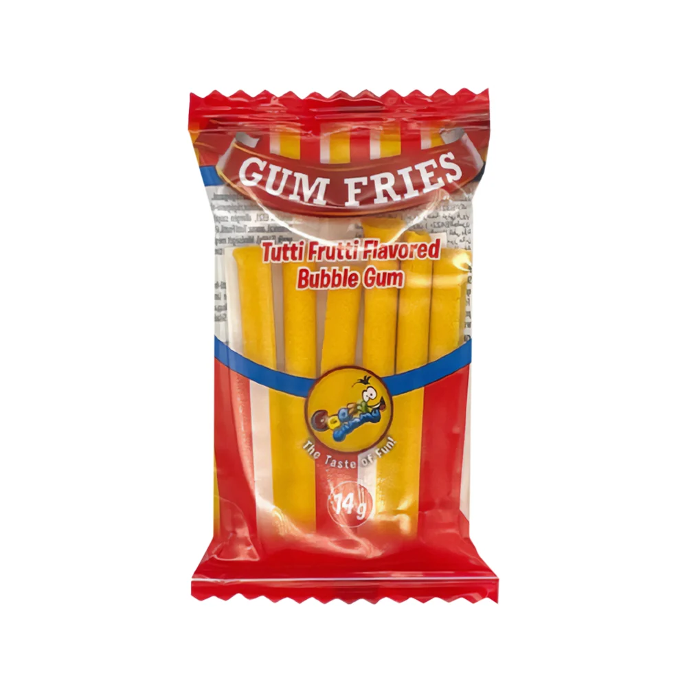 Joy Gum Crazy Fries Tutti Frutti Bubble Gum, žvakać guma s okusom tutti frutti od 14g