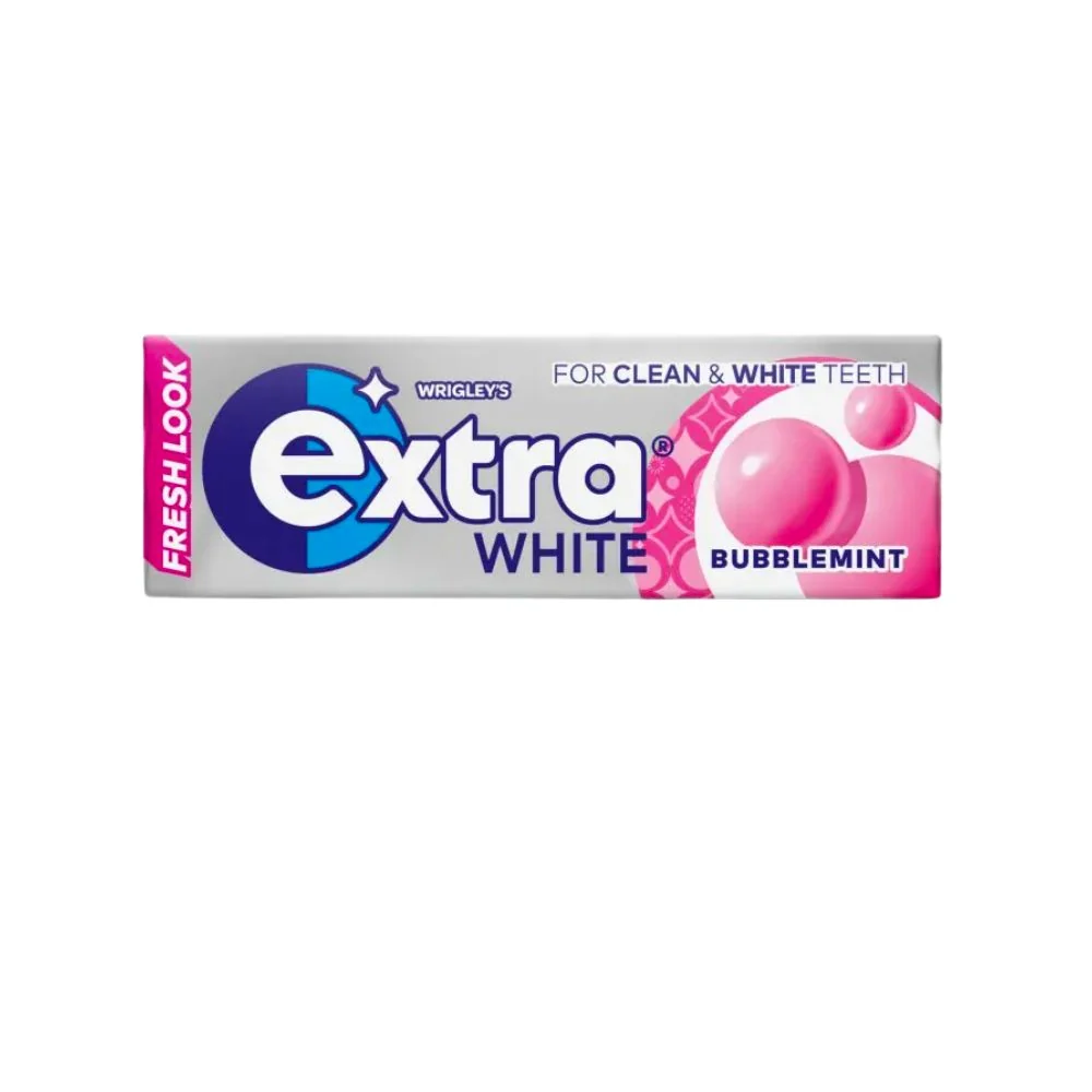 Wrigley's Extra White Bubblemint, guma za žvakanje s okusom mente i bubble od 14g