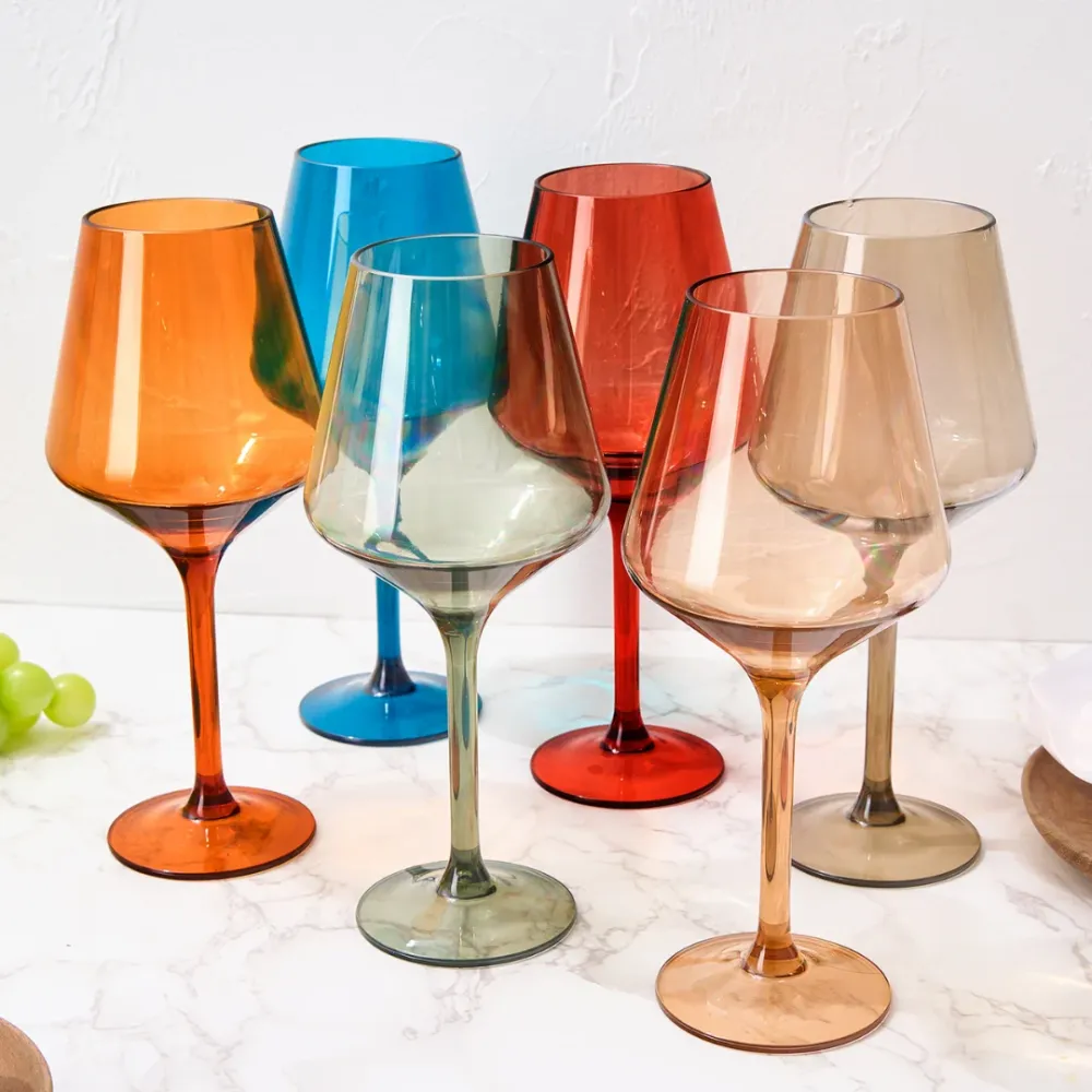 Set 6 European-Style Acrylic Wine Glasses
