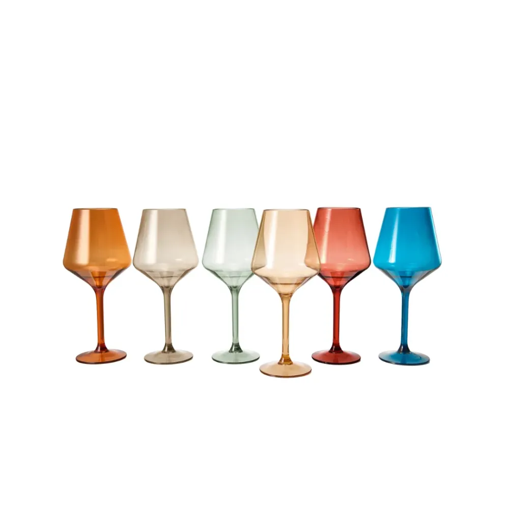 Set 6 European-Style Acrylic Wine Glasses