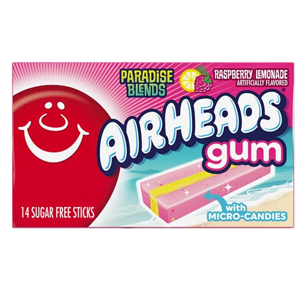 Airheads Gum Raspberry Lemonade, žvakaće gume s okusom limunade od maline 14 komada