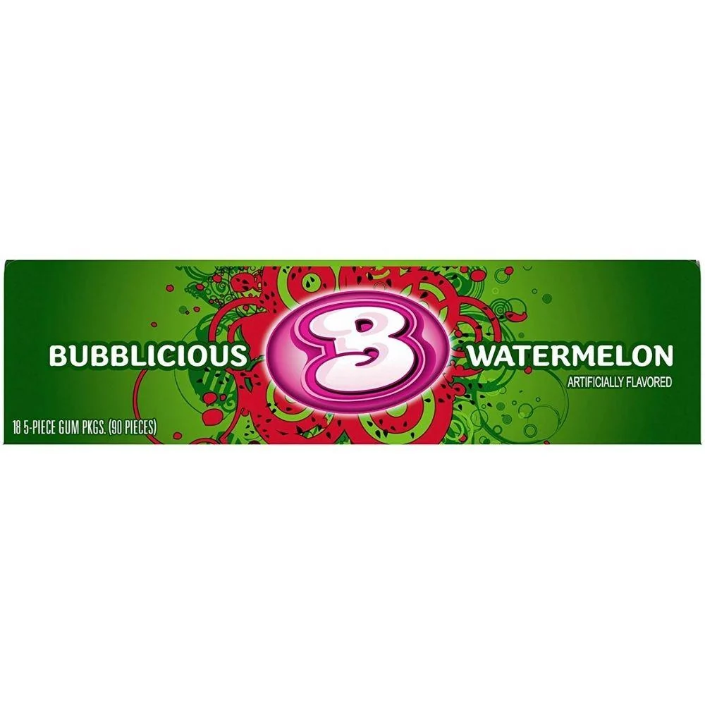 Bubblicious Watermelon, žvakać guma X5 s okusom lubenice od 42g