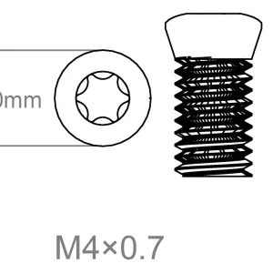 Set vijaka 3 kom | M4x0.7 [T10] 8 mm