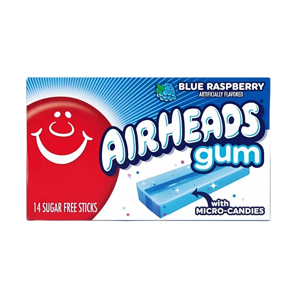 Airheads Gum Blue Raspberry Gum, žvakaće gume s okusom plave maline od 35g