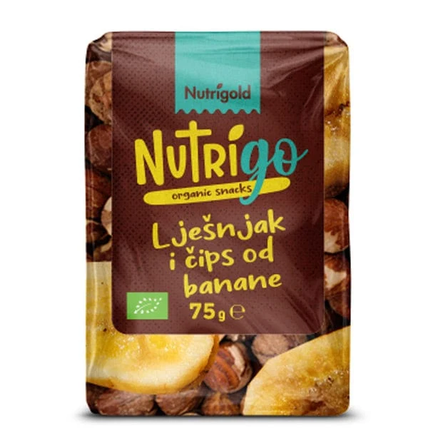 BIO lješnjak & čips od banane NutriGo 75g Nutrigold