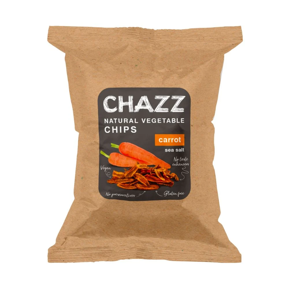Chazz Natural Vegetable Chips Carrot Morska sol, slani čips od mrkve od 50g