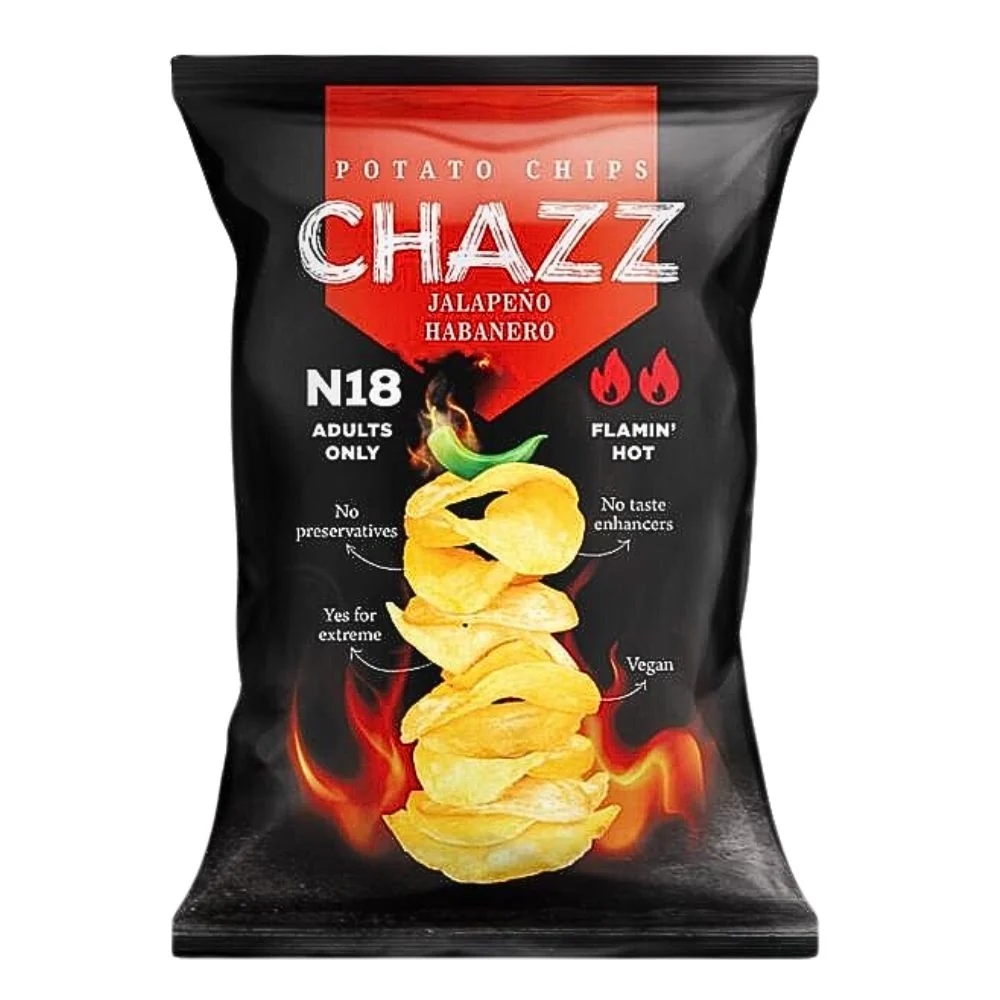 Chazz Potato Chips Jalapeno Habanero, ekstra ljuti čips od 90g