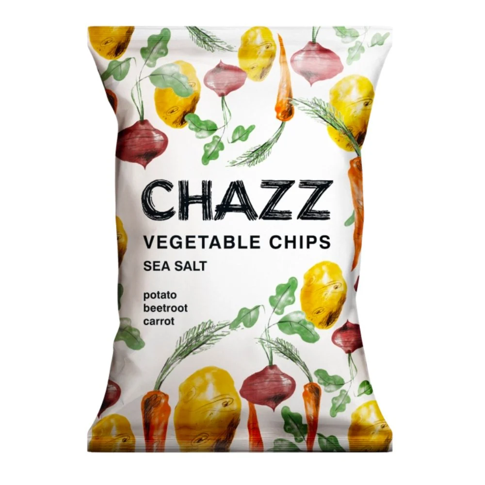 Chazz Vegetable Chips Sea Salt, čips od mrkve, krumpira i cikle sa solju od 75g