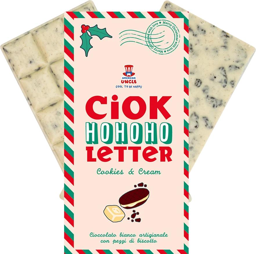 ChocoLetter Cookies & Cream, ručno izrađena bijela čokolada s komadićima keksa od 100g