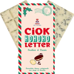ChocoLetter Cookies & Cream, ručno izrađena bijela čokolada s komadićima keksa od 100g