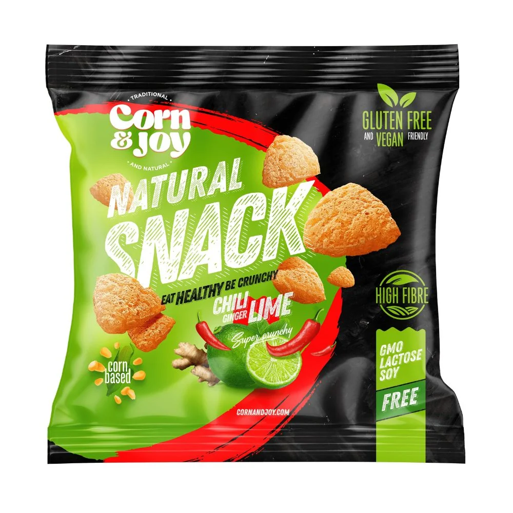 Corn & Joy Natural Snack Chili, Ginger and Lime, snack kukuruz s okusom čilija, đumbira i limete od 40g