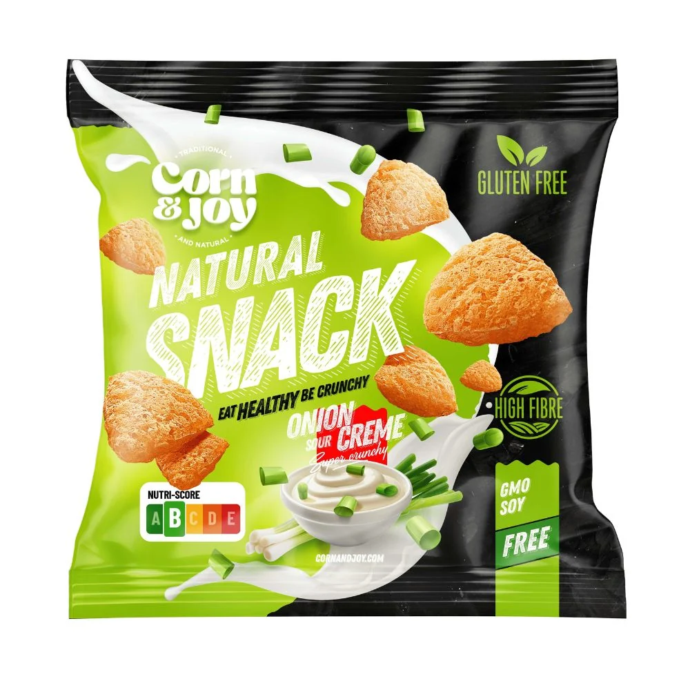 Corn&Joy Natural Snack Luk i kiselo vrhnje, snack od kukuruza s okusom luka i kiselog vrhnja 40g