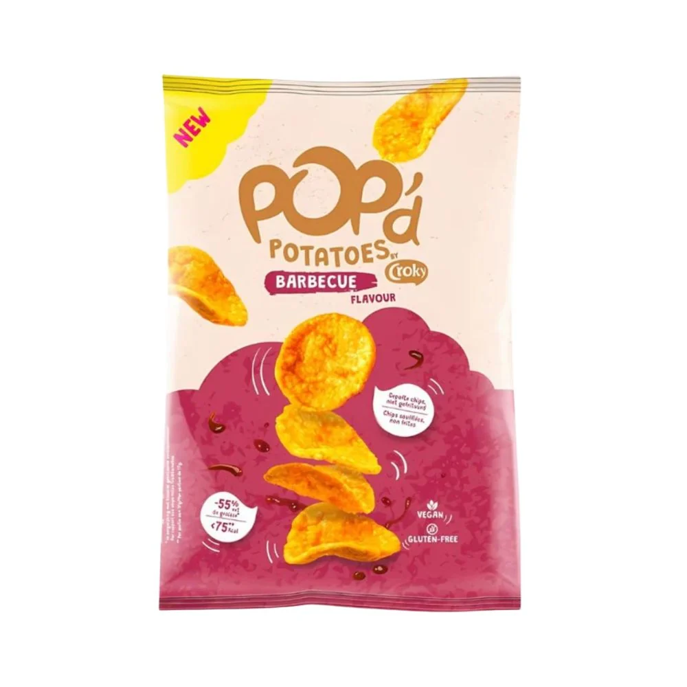 Croky Pop'd Barbecue, čips s okusom roštilja od 23g