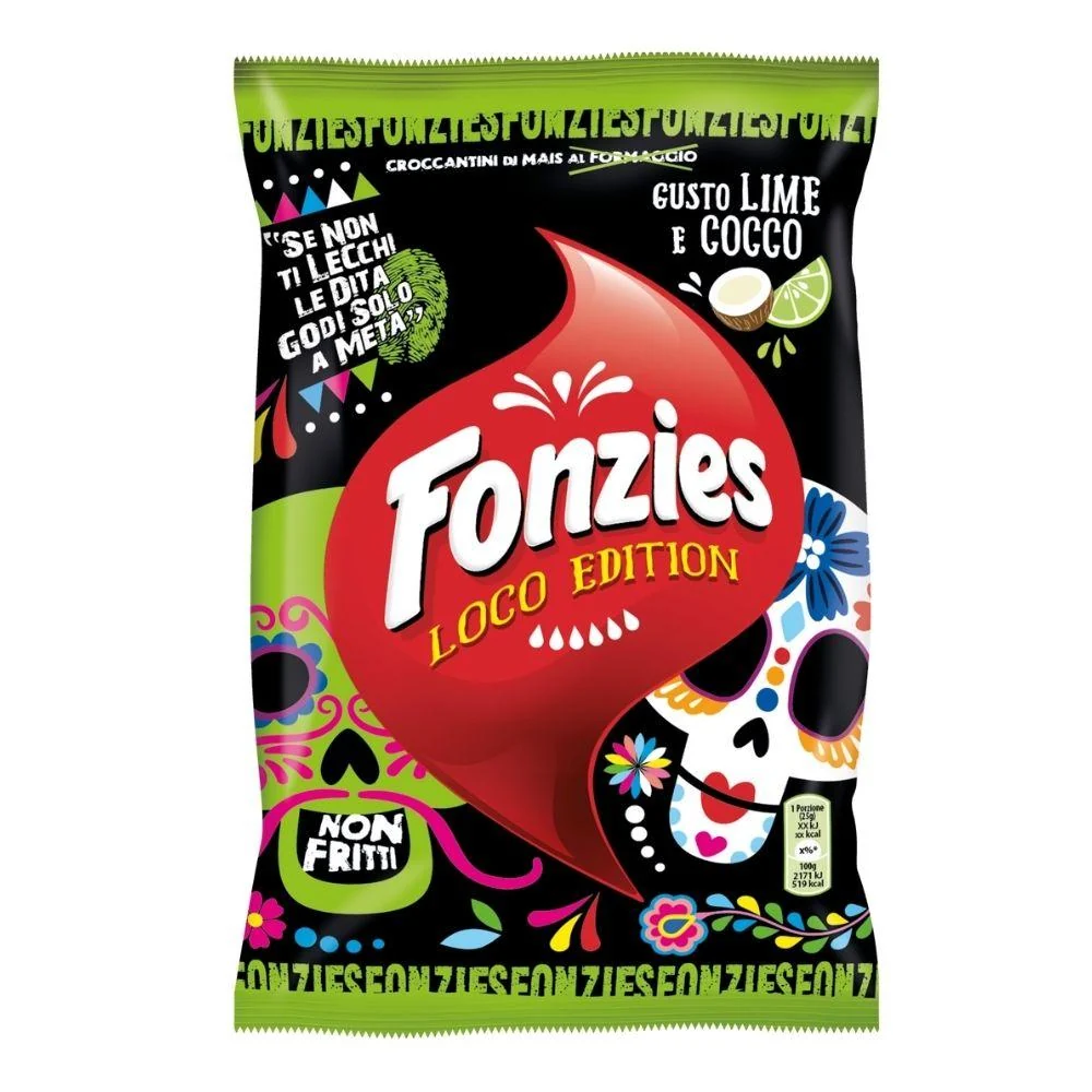 Fonzies Loco Edition, čips s kokosom i limetom od 100g