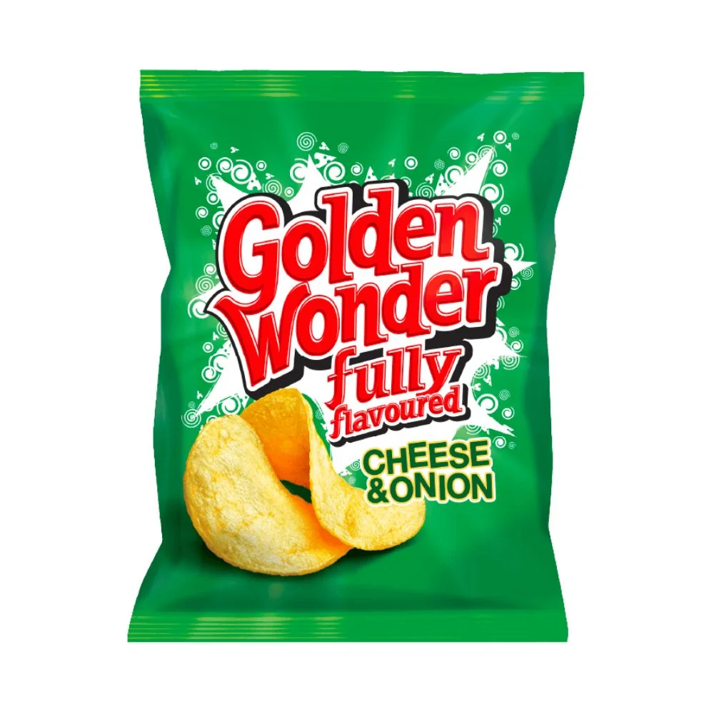 Golden Wonder Cheese & Onion, čips s okusom sira i luka od 32,5g
