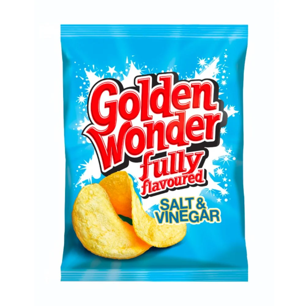 Golden Wonder Fully Flavoured Salt&Vinegar, čips s okusom soli i octa od 32.5g