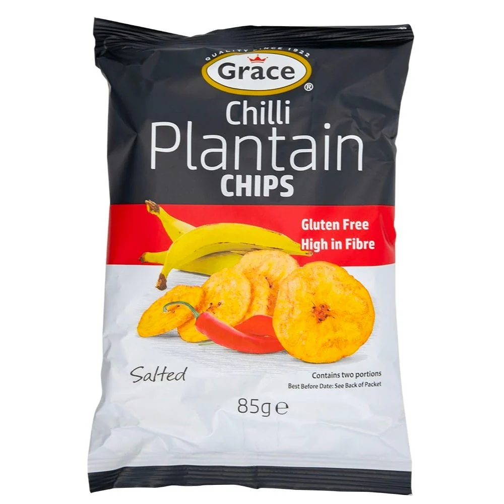 Grace Chilli Plantain Chips, čips od plantana s čilijem od 85g