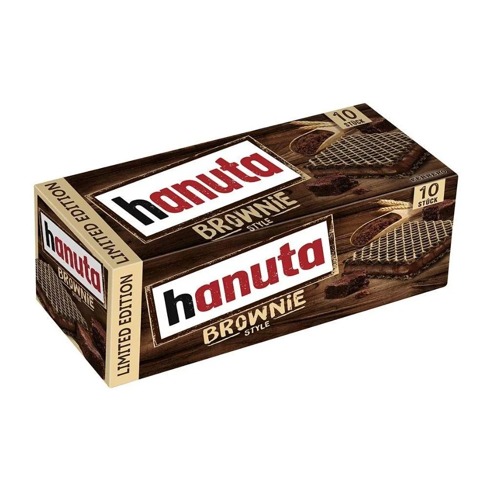 Hanuta Brownie Style, pakiranje od 10 čokoladnih vafla s kremom od brownija