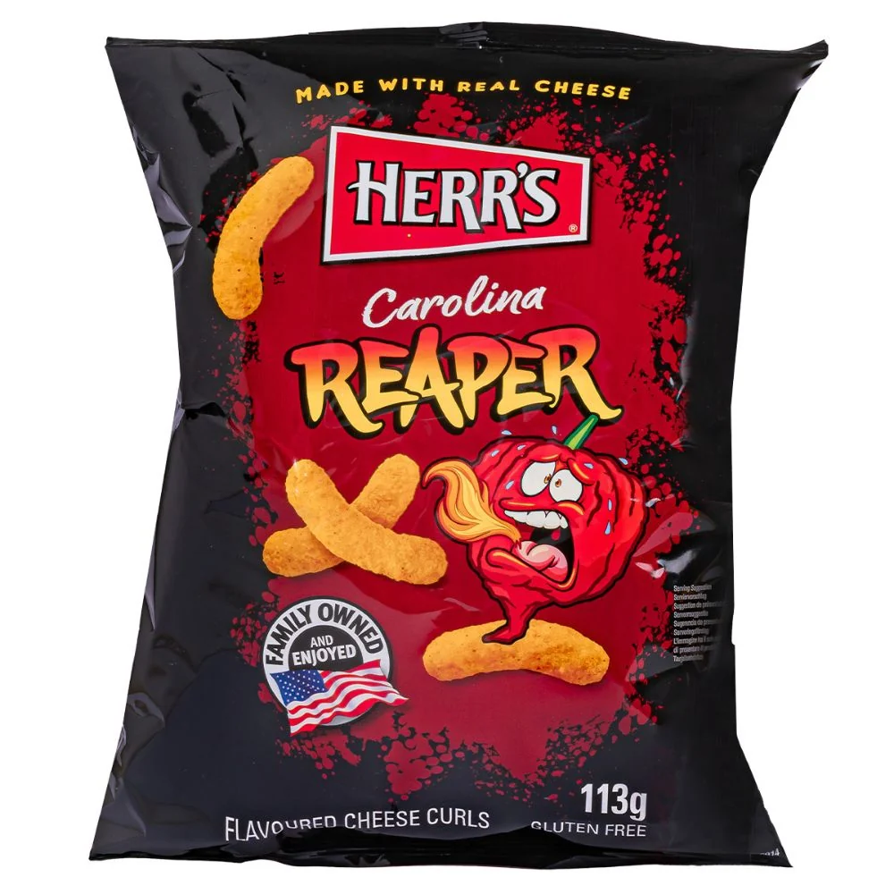 Herr's Carolina Reaper, ljute sirne čips od 113g