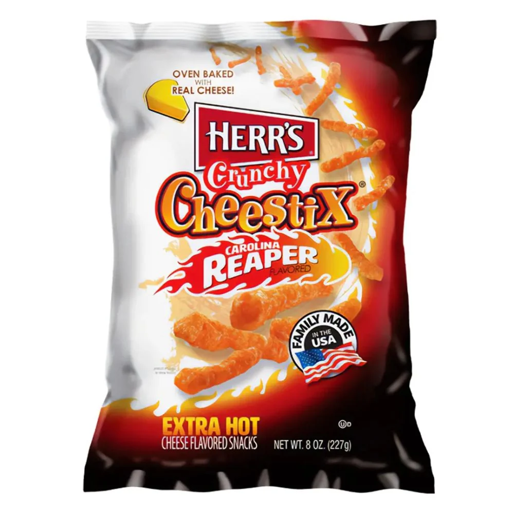 Herr's Crunchy Cheestix Carolina Reaper Flavored, ljuti sirni čips od 227g