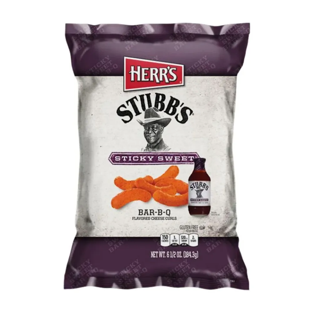 Herr's Stubb's Sticky Sweet BBQ Curl, čips sa slatkim barbecue umakom Stubb’s od 184g