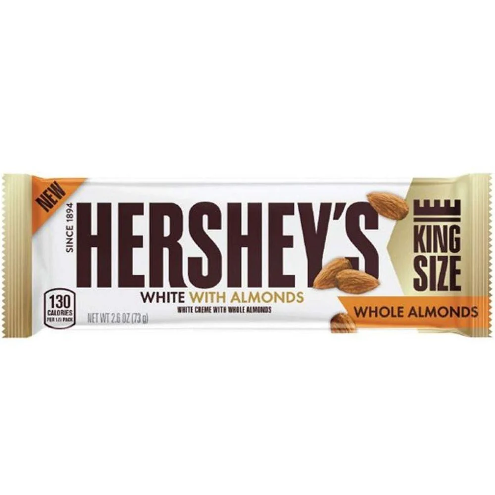 Hershey's White Creme Almond King, bijela čokoladna pločica s bademima od 73g
