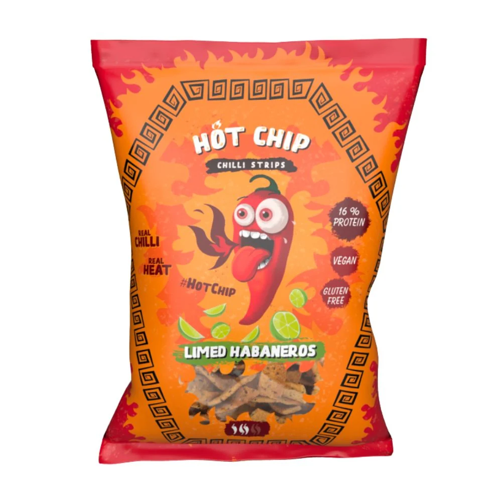 Hot Chip Chilli Strips Limed Habaneros, snack s mahunarkama s ljutim čilijem i limetom od 80g
