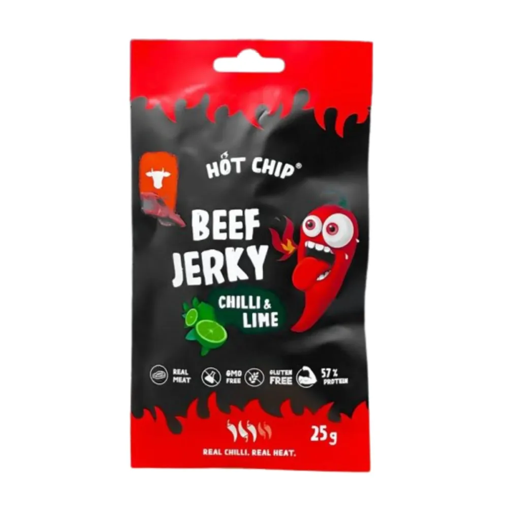 Hot Chip Jerky Chilli Lime, pikantna suha govedina s okusom limete od 25g