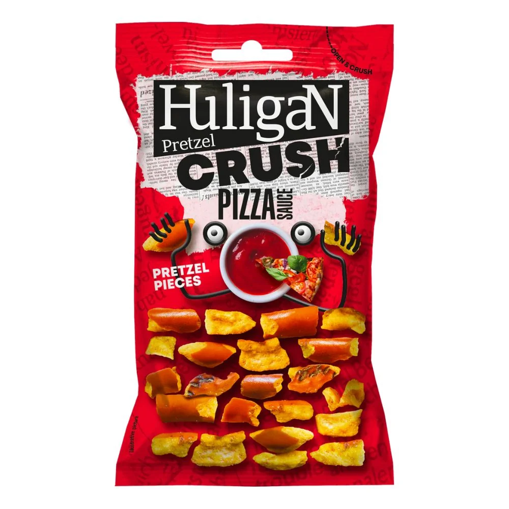 Huligan Pretzel Crush Pizza Sauce, perec s okusom pizze od 65g