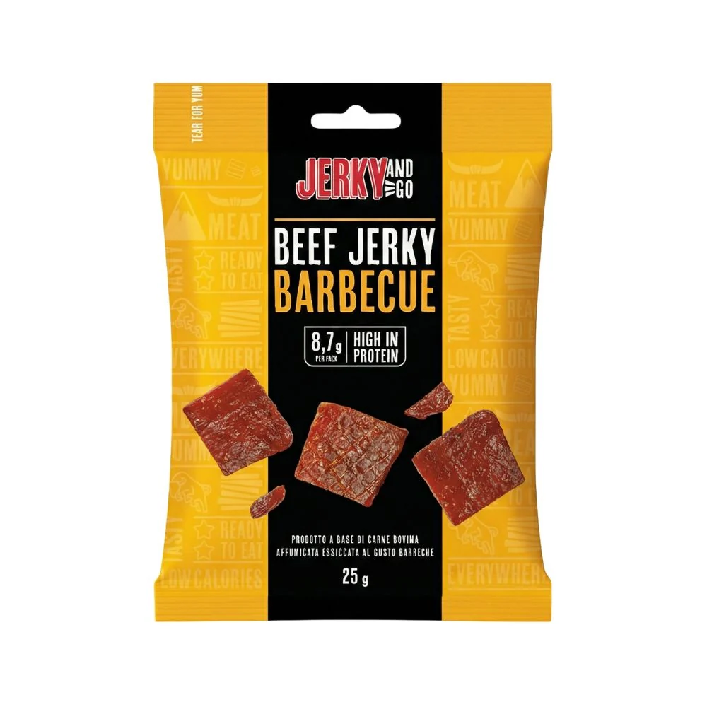 Jerky And Go Beef Jerky Barbecue, snack sušeno i dimljeno goveđe meso s okusom roštilja od 25g