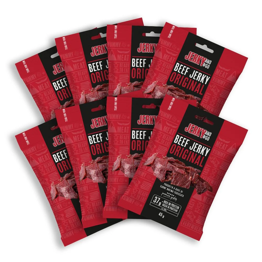 8 Jerky and Go Beef Jerky Original, 8 pakiranja sušene govedine od 45g