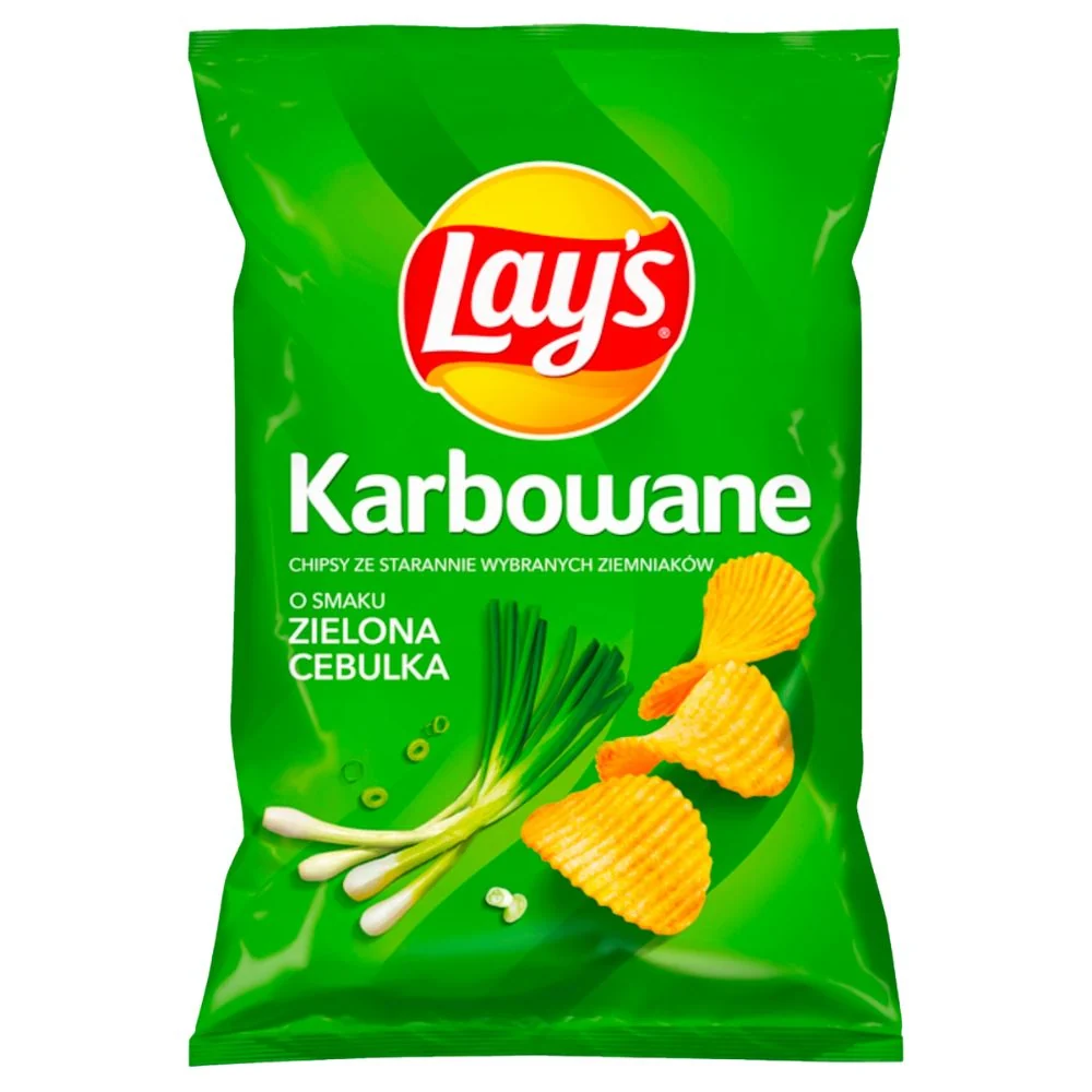 Lay's Karbowane Zielena Luk, čips s okusom zelenog luka od 130g