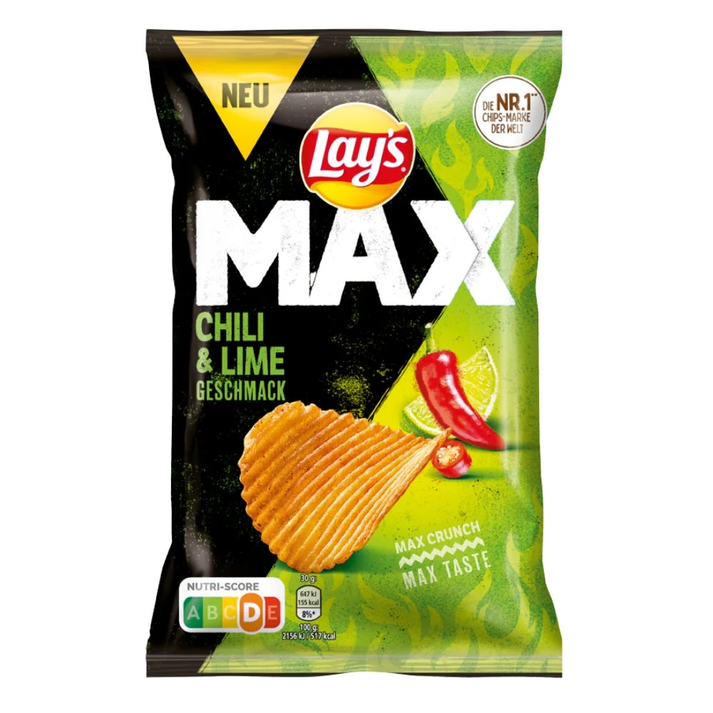 Lay's Max Chili & Lime, čips s okusom čilija i limete od 110g