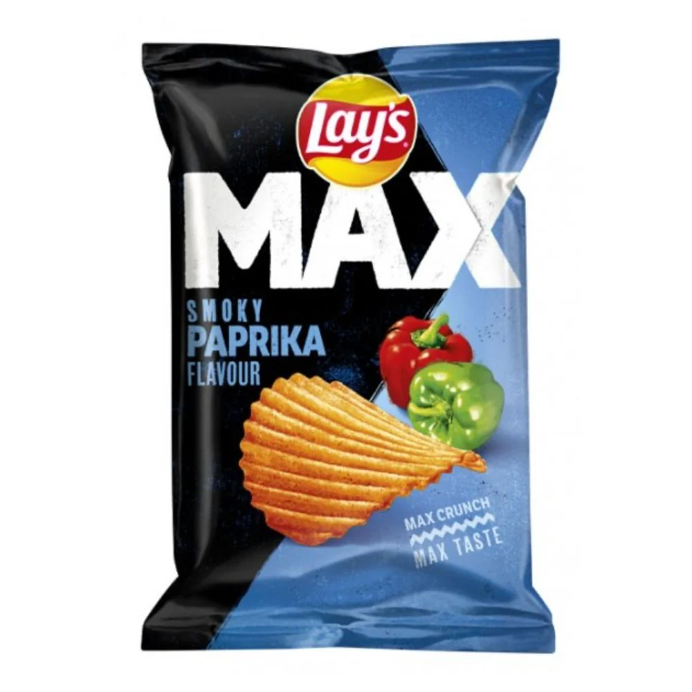 Lay's Max Smoky Paprika Flavour, čips s okusom dimljene paprike od 45g
