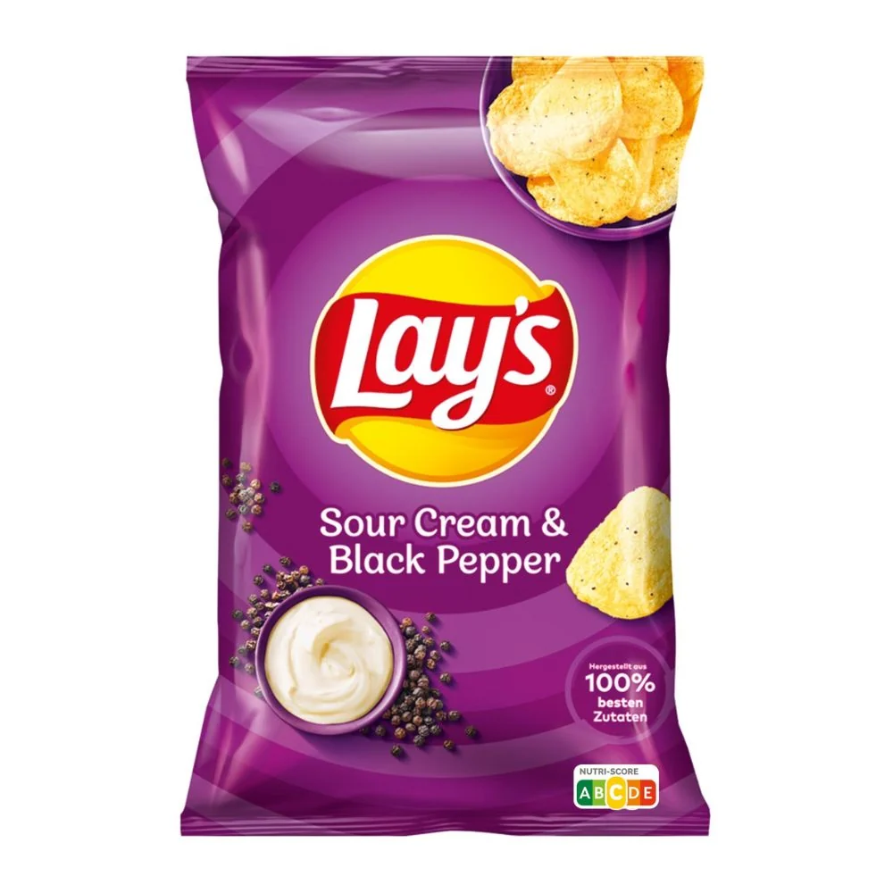Lay's Sour Cream & Black Pepper, čips s kiselim vrhnjem i paprom od 150g