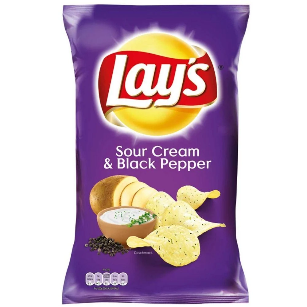 Lay's Sour Cream & Black Pepper, čips od kiselog vrhnja i crnog papra od 175g